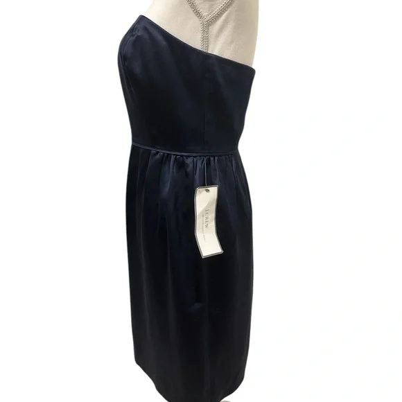 J. CREW 100% Silk Strapless Cocktail Sheath Mini Dress Blue. Size 6… - Picture 4 of 14